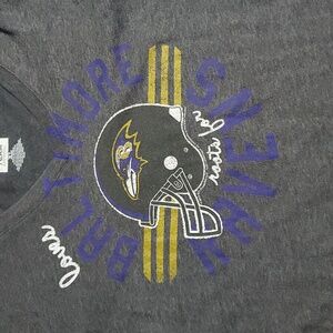 Gray Baltimore Ravens T-Shirt Vneck Short Sleeve